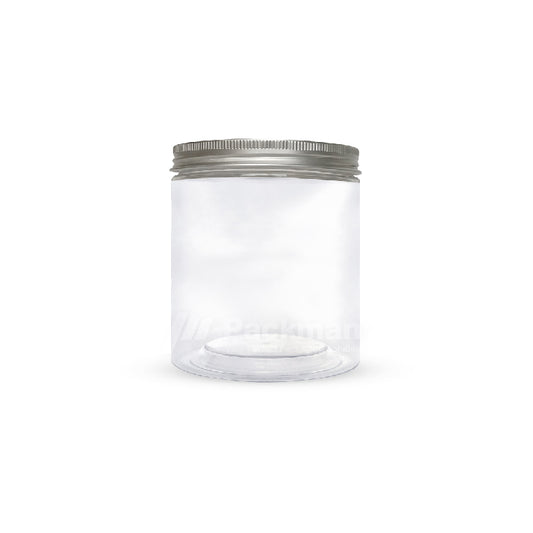 8.5 x 10cm Silver Plastic Jar (6pcs)