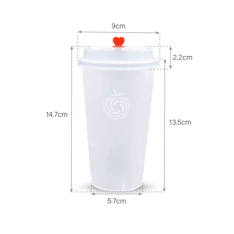 500ml Disposable Print Bubble Tea Cup with Lid