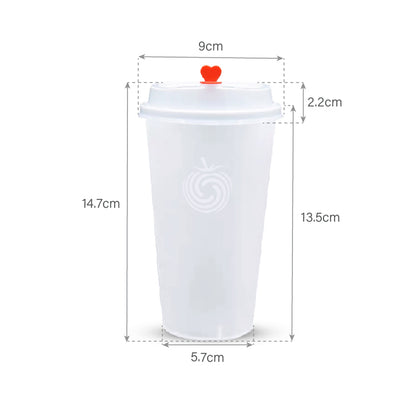 500ml Disposable Print Bubble Tea Cup with Lid