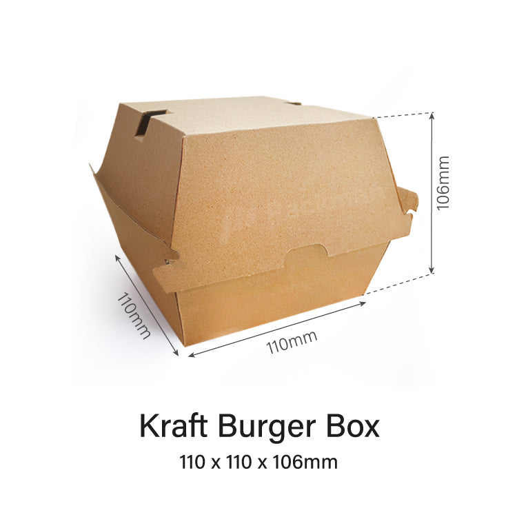 110 x 110 x 108mm Kraft Burger Box