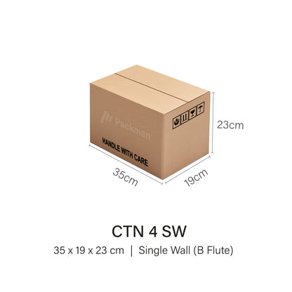 CTN 4 - 35 x 19 x 23cm - Single Wall (3pcs)