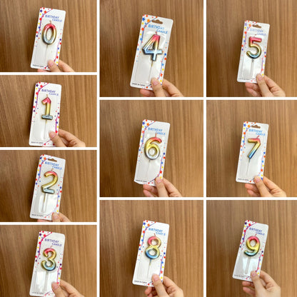 Rainbow 0-9 HBD Candle