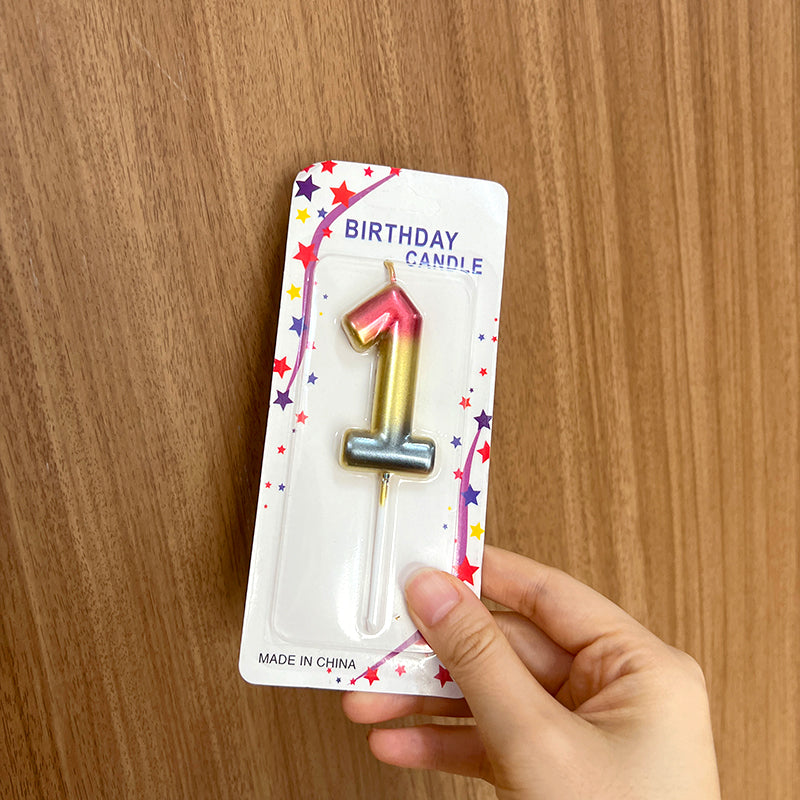 Rainbow 0-9 HBD Candle