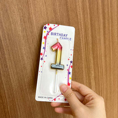 Rainbow 0-9 HBD Candle
