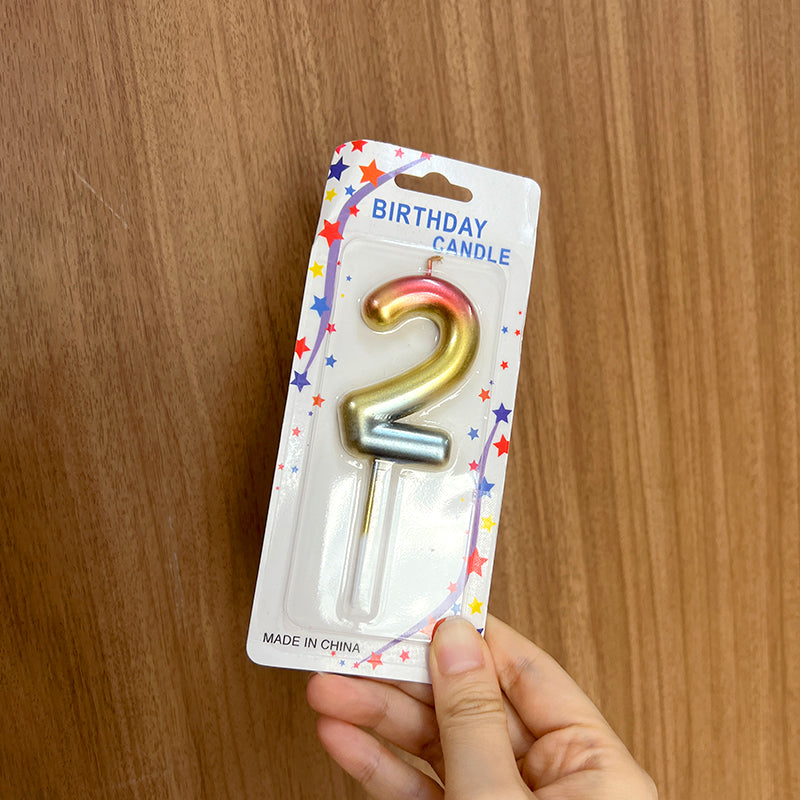 Rainbow 0-9 HBD Candle