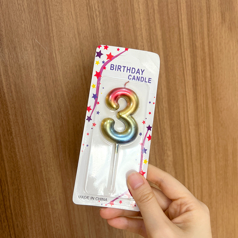 Rainbow 0-9 HBD Candle