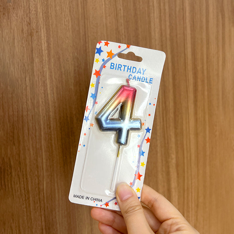 Rainbow 0-9 HBD Candle