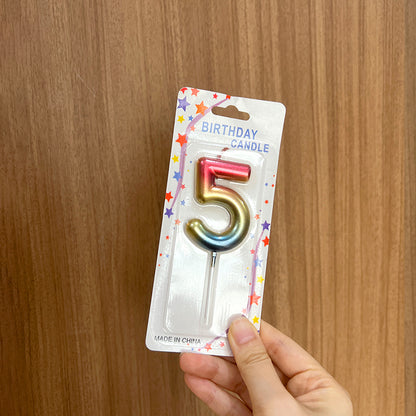 Rainbow 0-9 HBD Candle