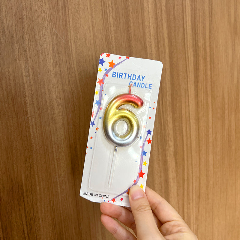 Rainbow 0-9 HBD Candle