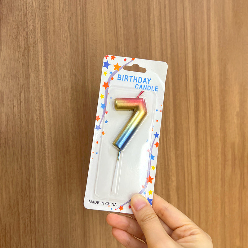 Rainbow 0-9 HBD Candle