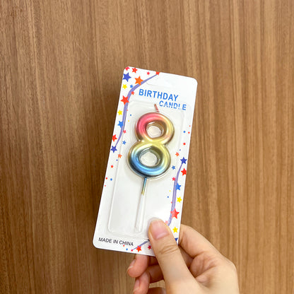 Rainbow 0-9 HBD Candle
