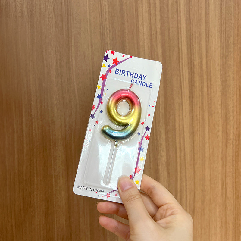 Rainbow 0-9 HBD Candle