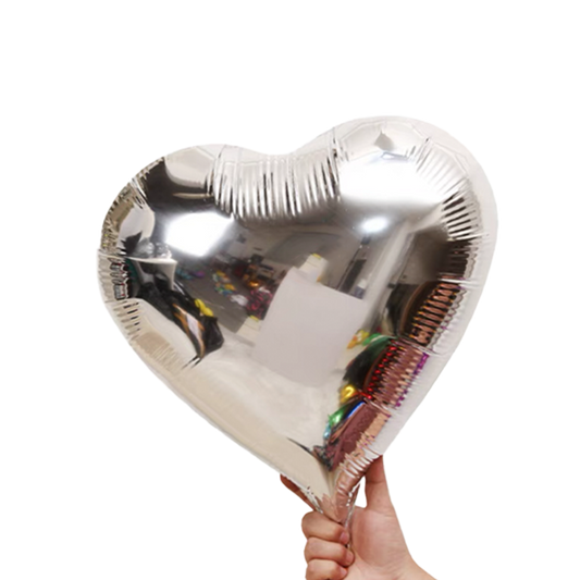 Silver Heart Shaped Balloon