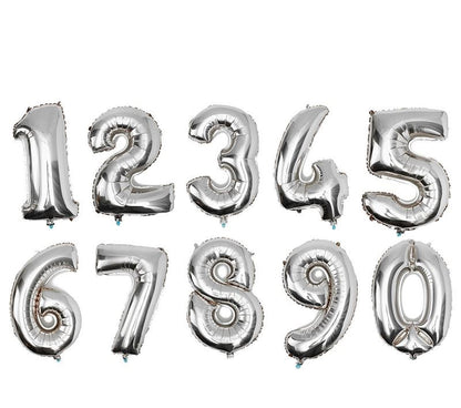 Silver Number Foil Balloon