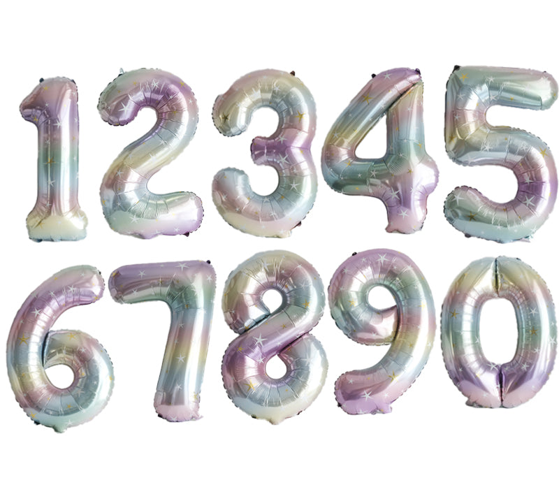 Sparkle Star Number Foil Balloon