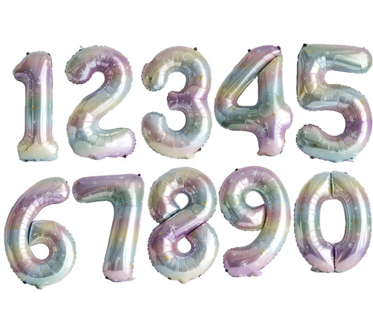 Sparkle Star Number Foil Balloon