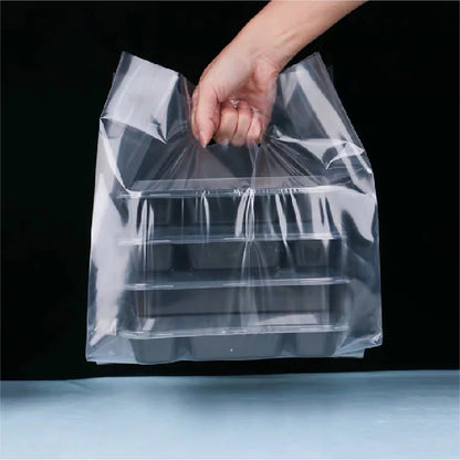 8" Clear Square Carrier Bag (50pcs)