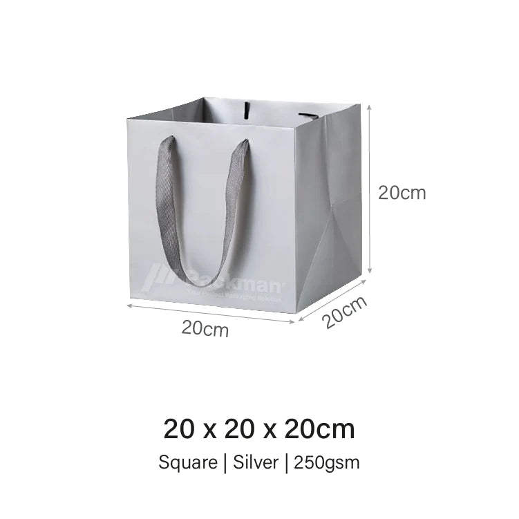 Square Silver Paper Bag 