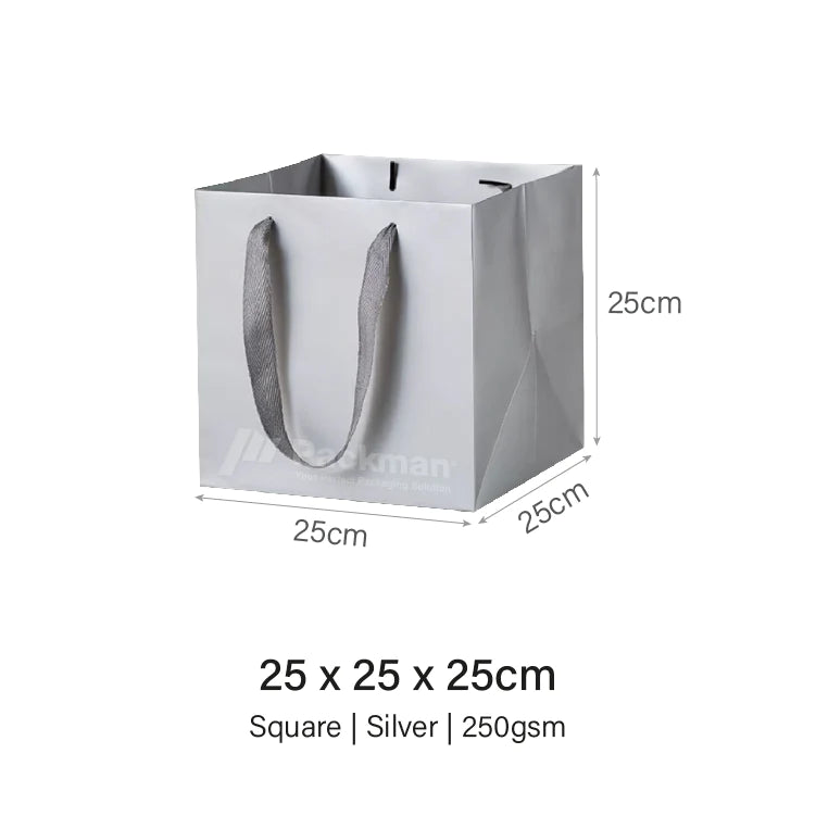 Square Silver Paper Bag 
