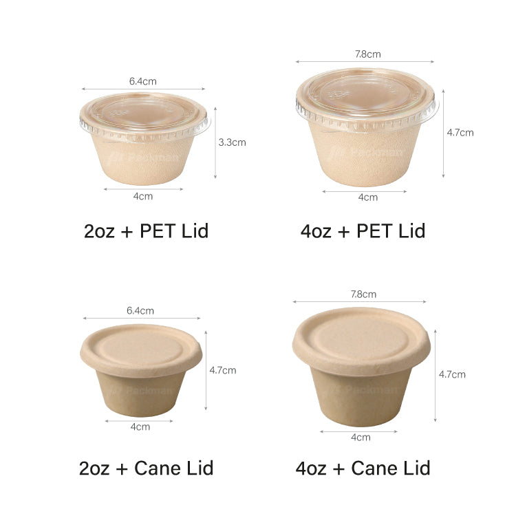Sugarcane Sauce Cup with Lid
