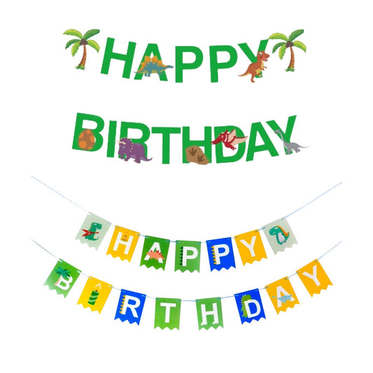 Tropical Dino / Dino Paper Birthday Banner