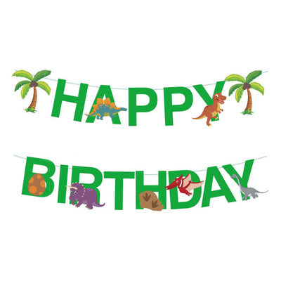Tropical Dino / Dino Paper Birthday Banner