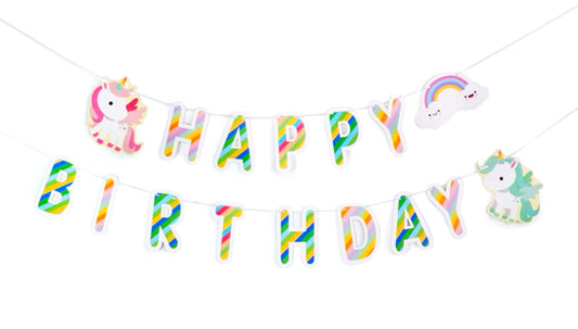 Unicorn Paper Birthday Banner
