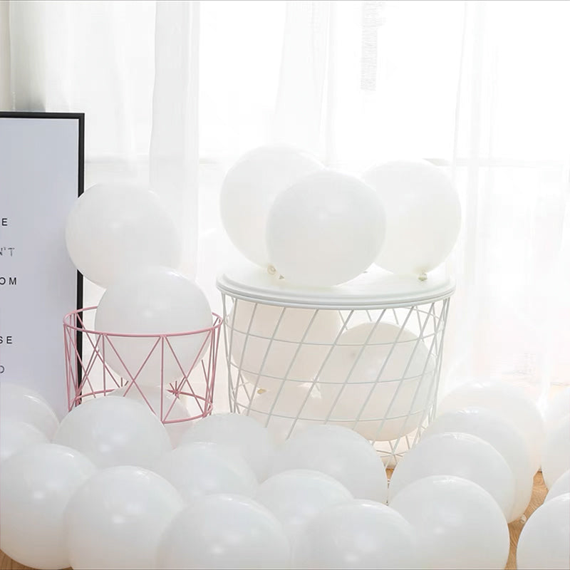 White Macaron Balloon (10pcs)