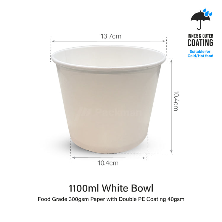 White Double-Coated Kraft Bowl
