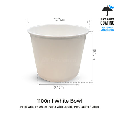White Double-Coated Kraft Bowl