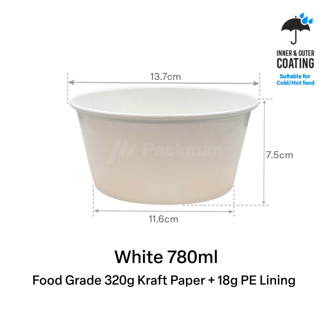 White Double-Coated Kraft Bowl