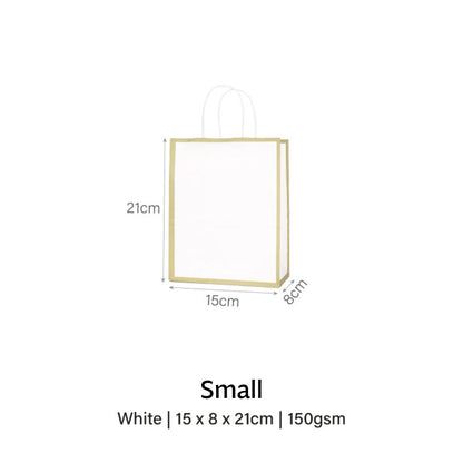 White with Gold Border Paper Bag