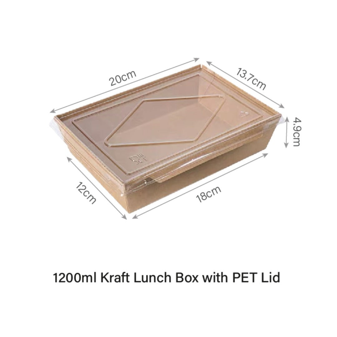 Window Kraft Lunch Box with PET Lid