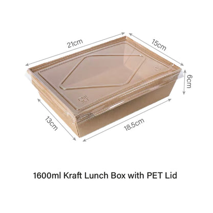 Window Kraft Lunch Box with PET Lid