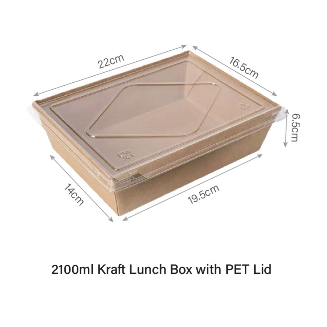 Window Kraft Lunch Box with PET Lid