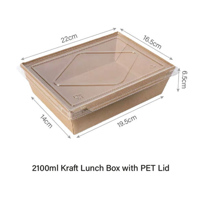 Window Kraft Lunch Box with PET Lid