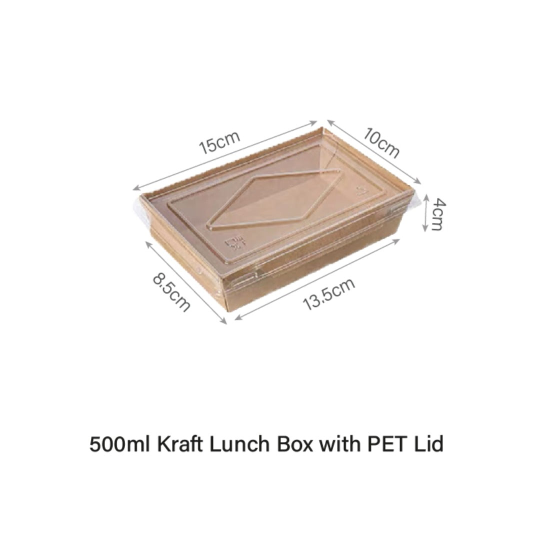 Window Kraft Lunch Box with PET Lid