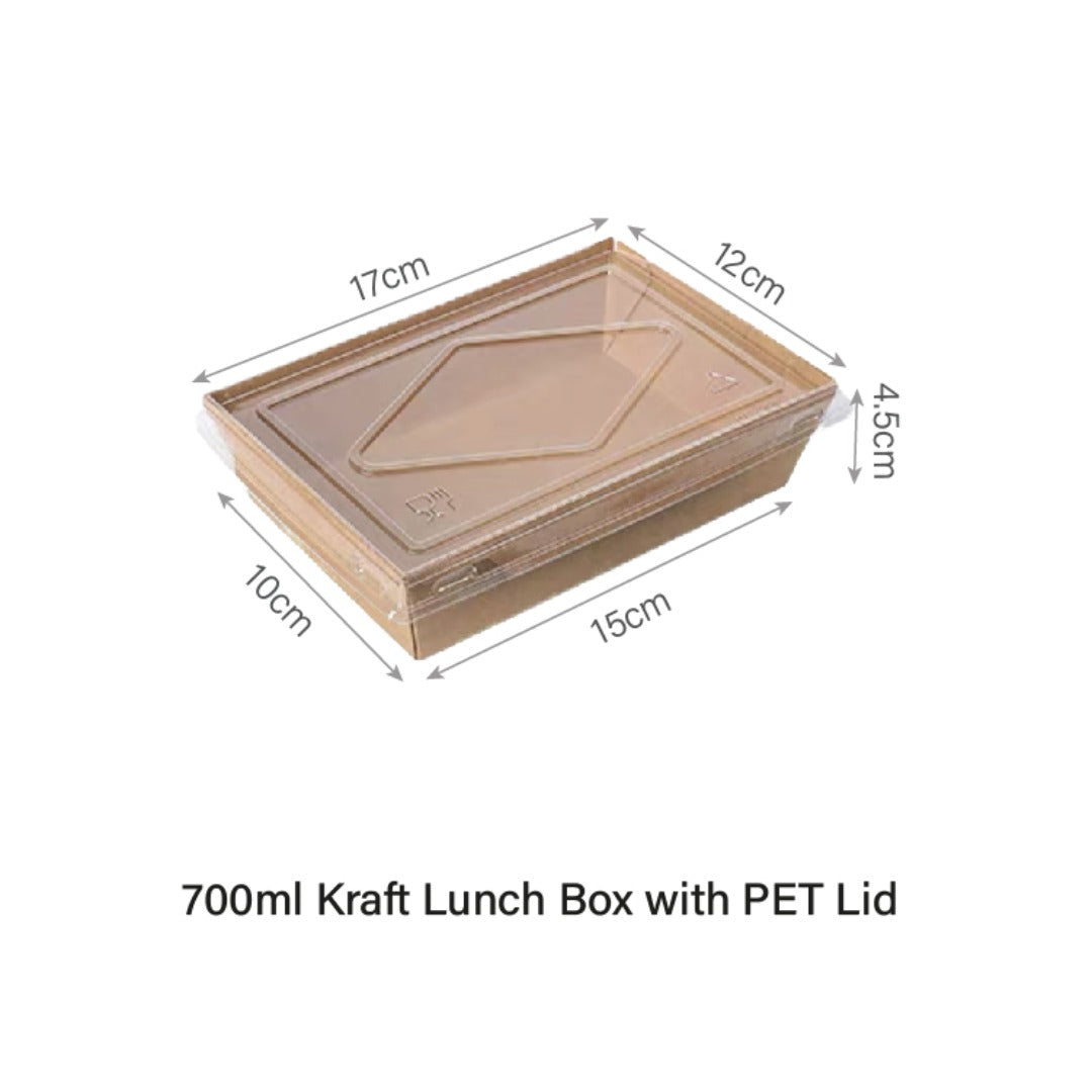 Window Kraft Lunch Box with PET Lid
