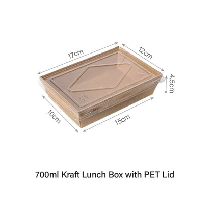 Window Kraft Lunch Box with PET Lid