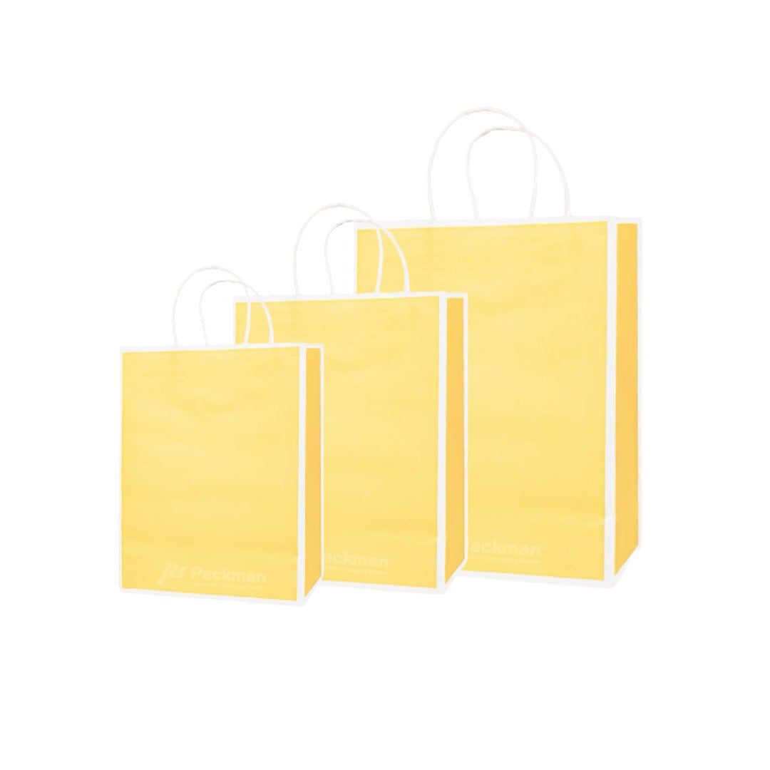 Yellow with White Border Paper Bag