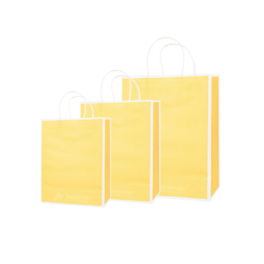 Yellow with White Border Paper Bag