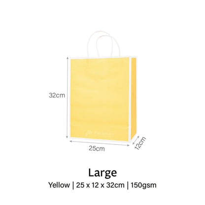 Yellow with White Border Paper Bag