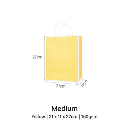 Yellow with White Border Paper Bag