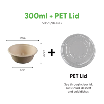 Bagasse Dessert Bowl 300ml (50PCS/PACK)