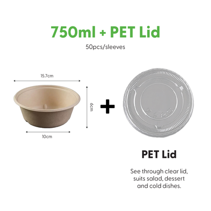 Bagasse Dessert Bowl 750ml (50PCS/PACK)