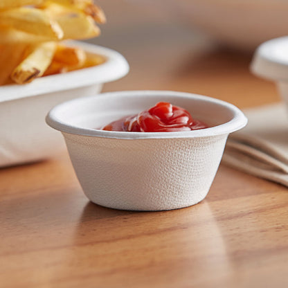 4oz Sugarcane Sauce Cup with Bagasse Lid