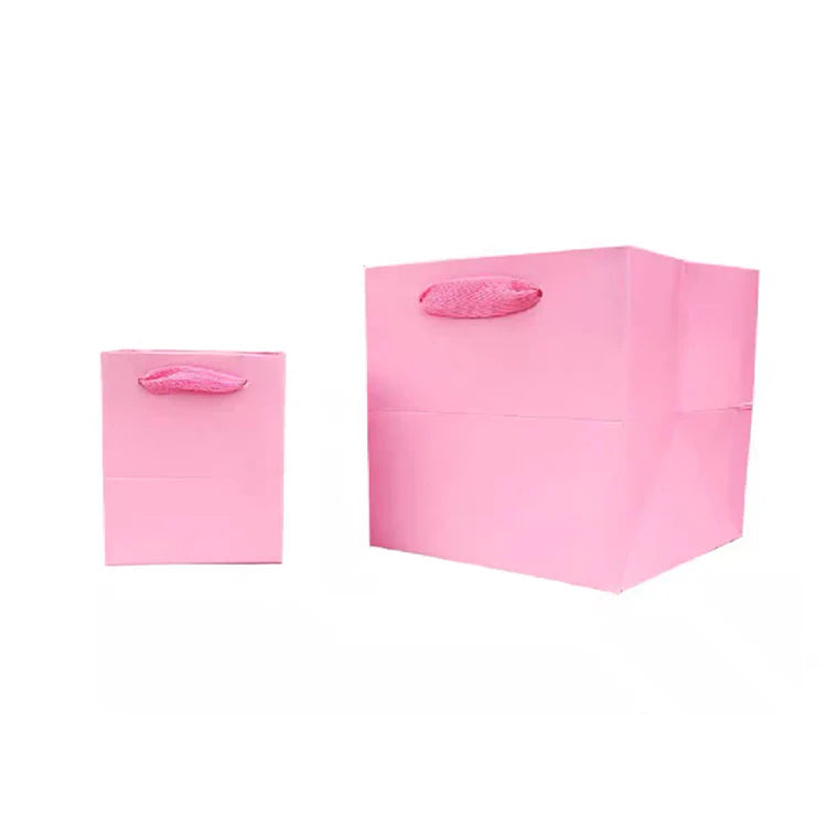 25 x 25 x 25cm Square Pink Paper Bag (10pcs)