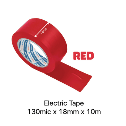 18mm x 10m RED Electrical Tape (6 Rolls)