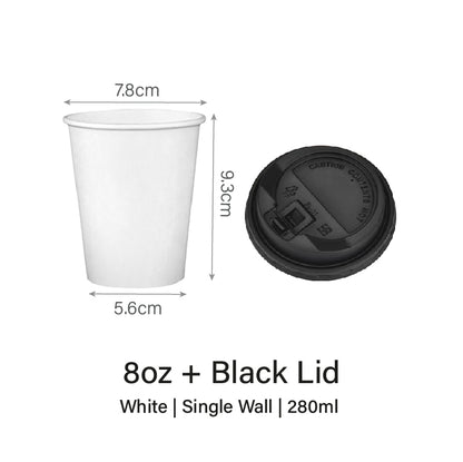 8oz White Single / Double Wall Paper Cup