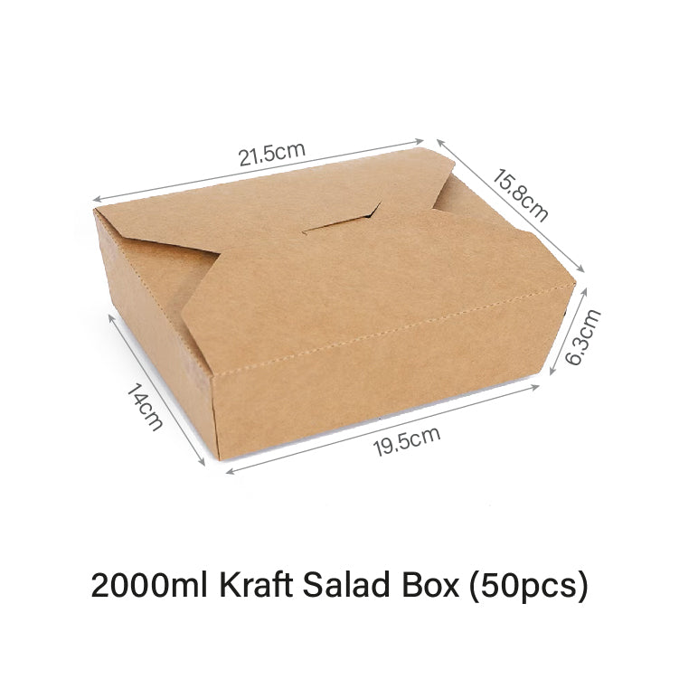 2000ml Kraft Salad Box (50pcs)